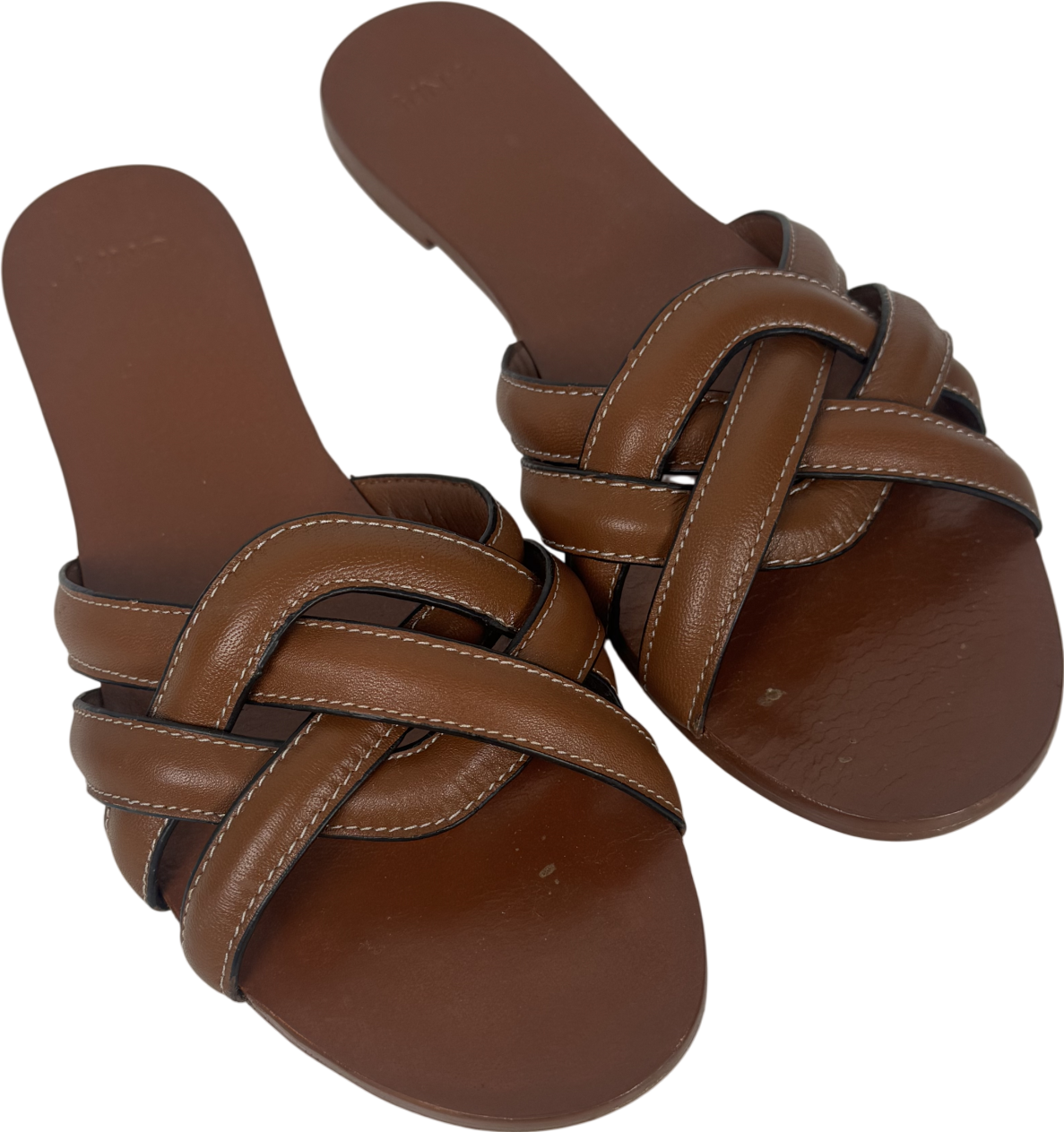 MANGO Beige Leather Straps Sandals UK 7 EU 40 👠