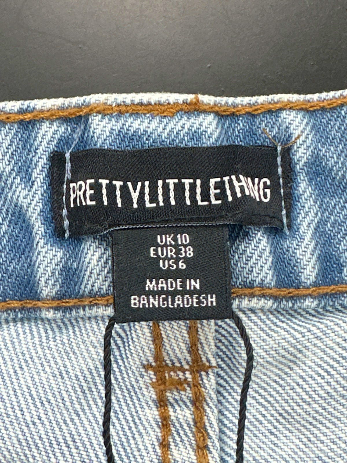 PrettyLittleThing Blue Denim Shorts UK 10