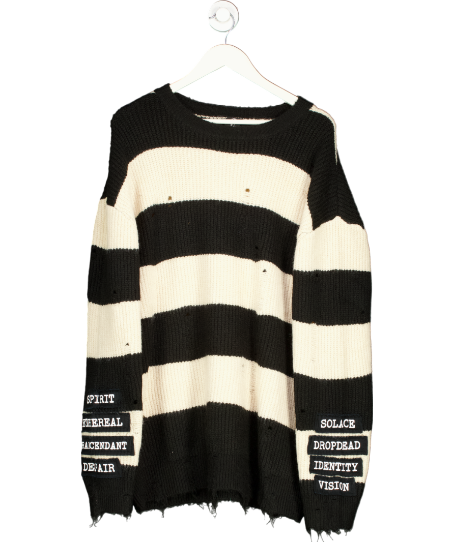 Drop Dead Black Lounge Act Striped Jumper UK XXL