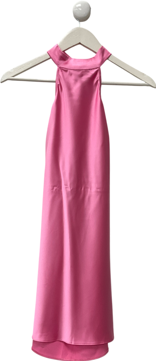 Miss Selfridge Pink Halterneck Satin Mini Dress UK 10