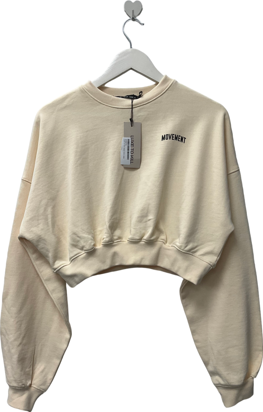 luxe to kill Beige Movement Cropped Crew Neck UK 6