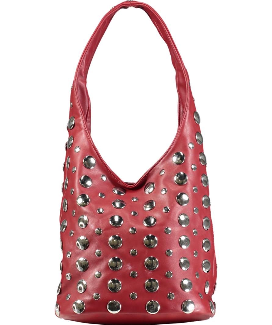 lefties Red Studded Bucket Bag One Size