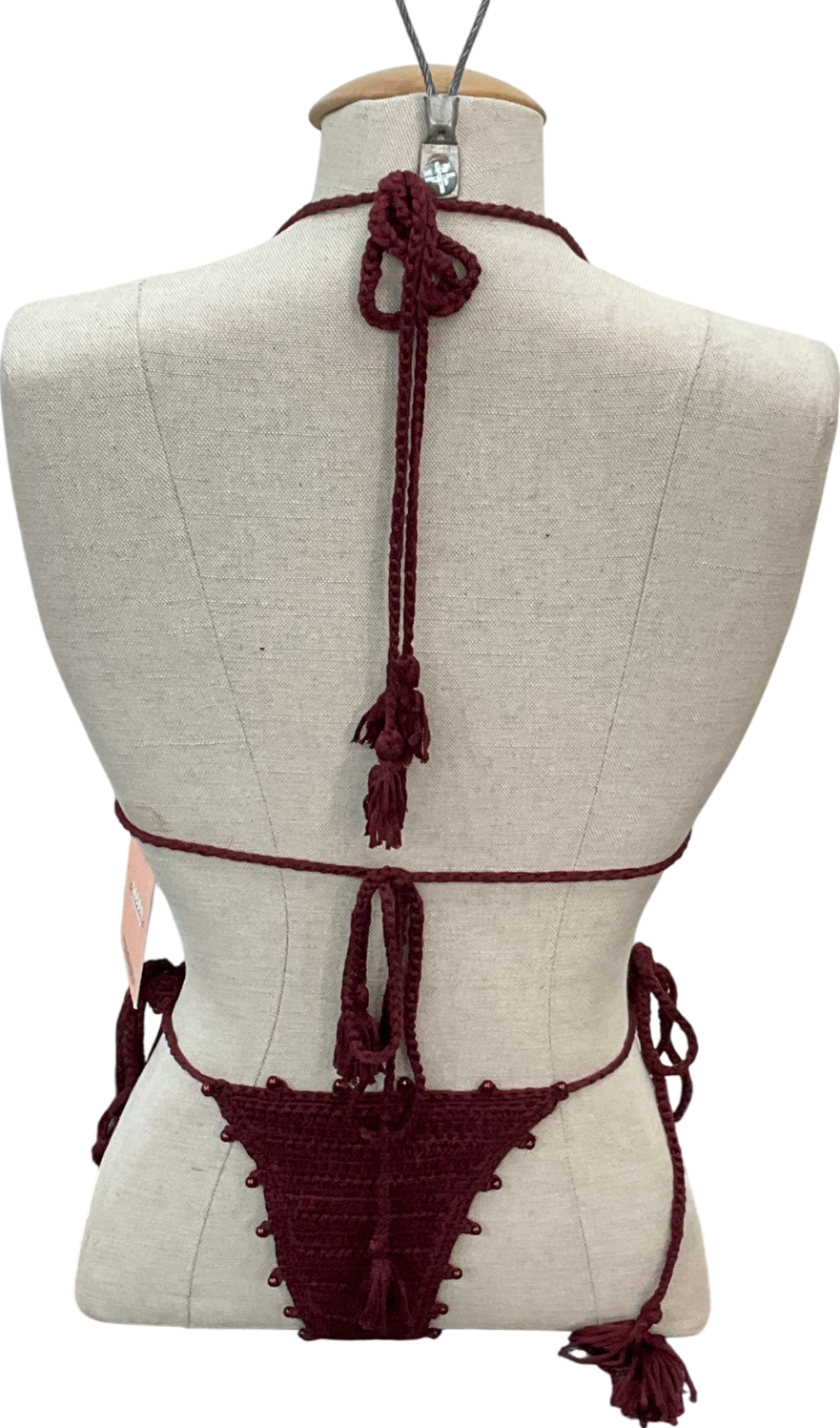 Mars the Label Red The Crochet Bikini - Wine UK S