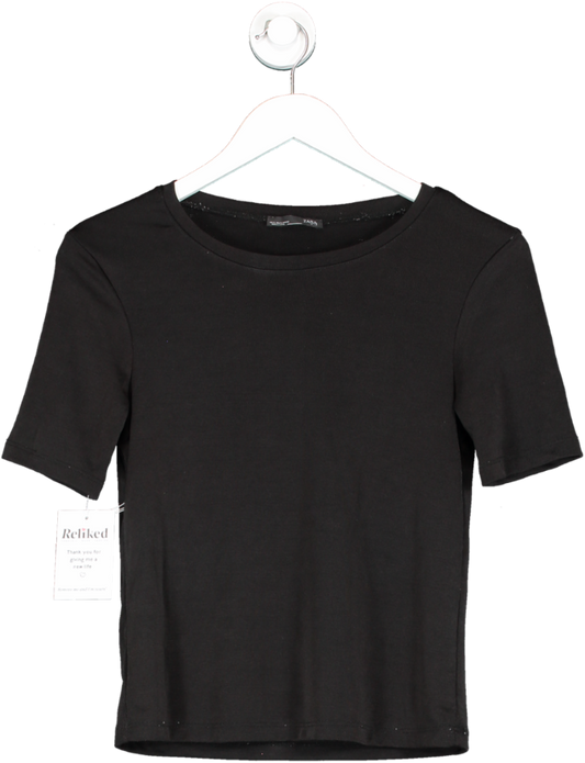 ZARA Black Basic T Shirt UK S