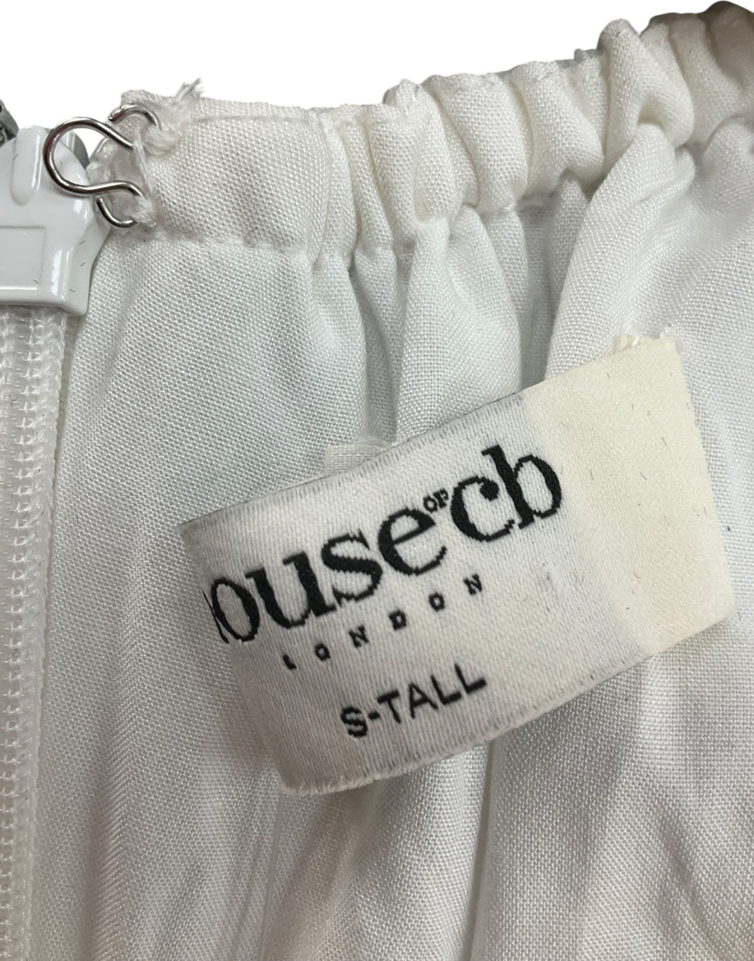 House of CB Nala white cotton gathered mini dressUK S