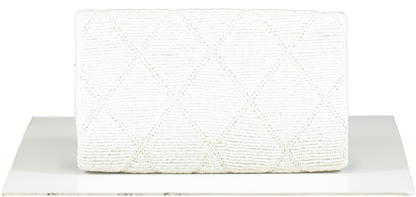Monaveen White Medium Sized Personalised Clutch