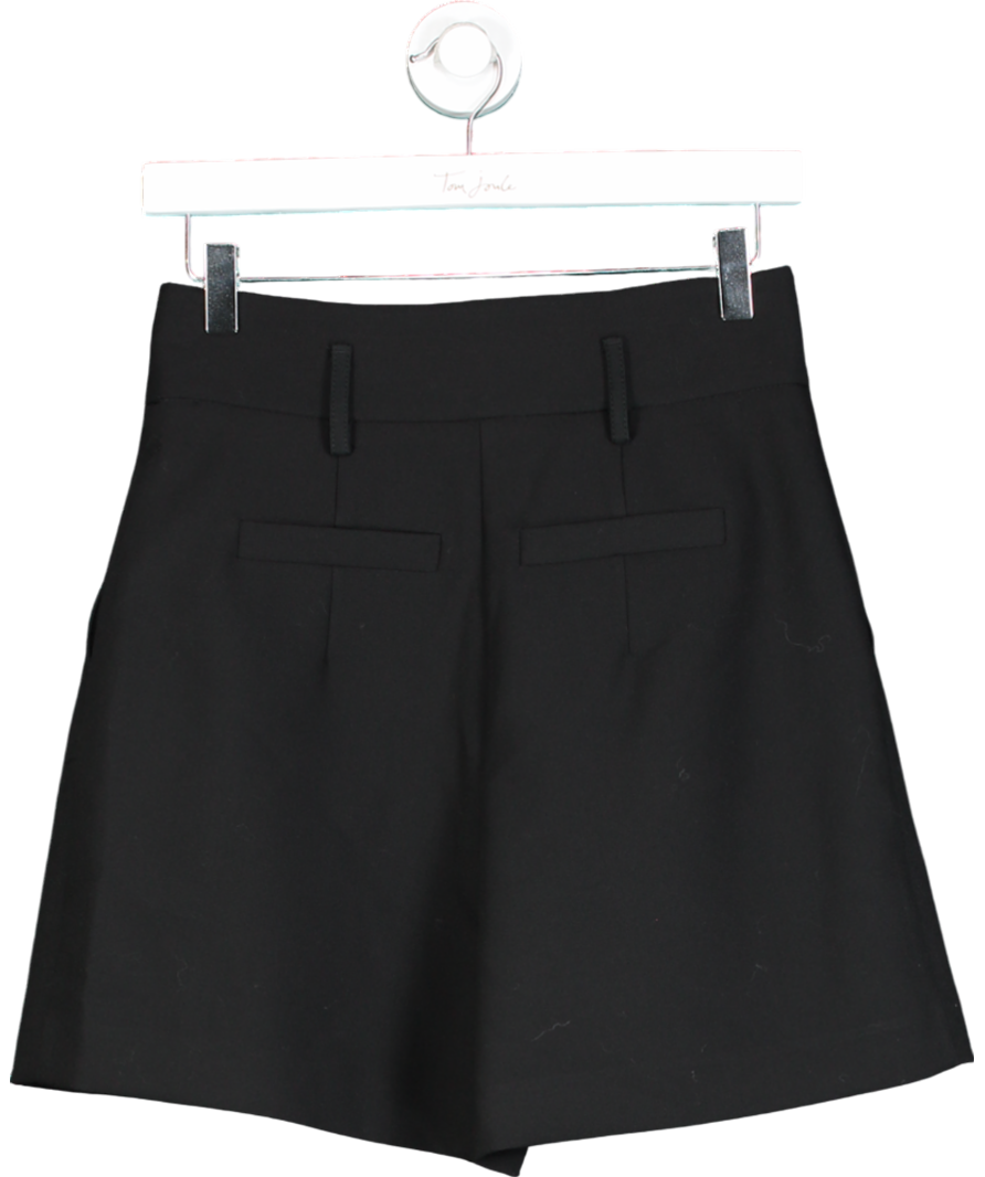 River Island Black High Waisted Pleated Shorts UK 6