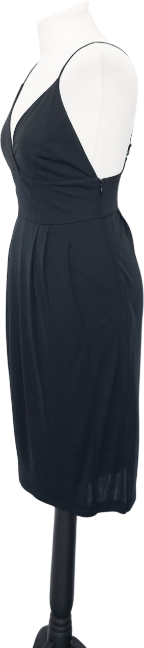 HALSTON HERITAGE Black Slinky Jersey Cami Dress UK S