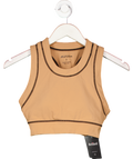 SZEP Beige Contrast Stitch Sports Bra UK S