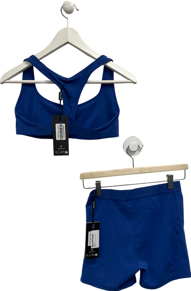 bo & tee Blue Soft Active Mini Shorts & Soft Active Sports Bra UK M