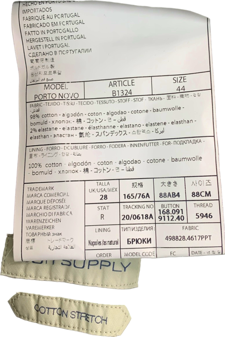 Suitsupply Green Porto Novo Slim Leg Straight Chinos Stretch Cottons  W28