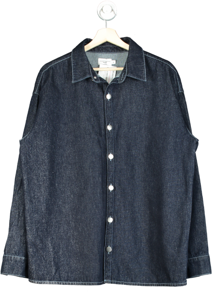 NA-KD Navy Denim Shirt UK XS