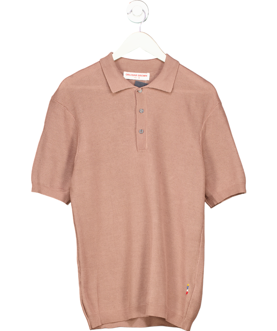 Orlebar Brown Brown Maranon Cotton Knit Polo Shirt UK M