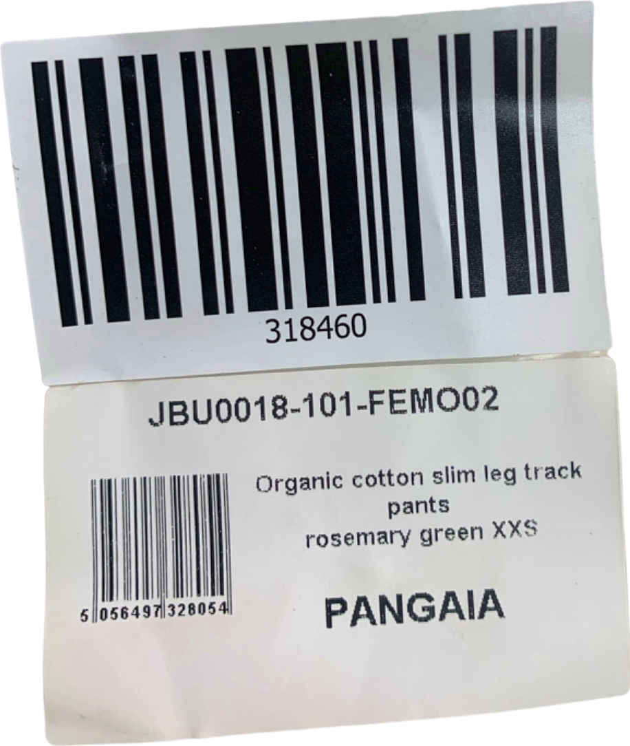 Pangaia Rosemary Green signature 365 Organic Cotton Slim Leg Track Pants UK XXS