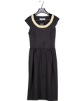 Yves Saint Laurent Black Gold Braided Mid Length Dress UK 8