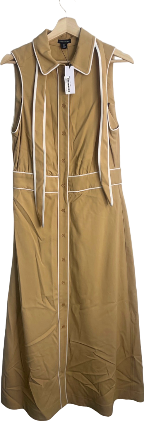 Karen Millen Camel Sleeveless Button-Down Dress UK 12