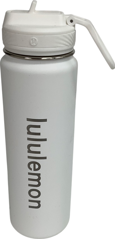 Lululemon White Back To Life Sport Bottle 24oz Straw Lid One Size