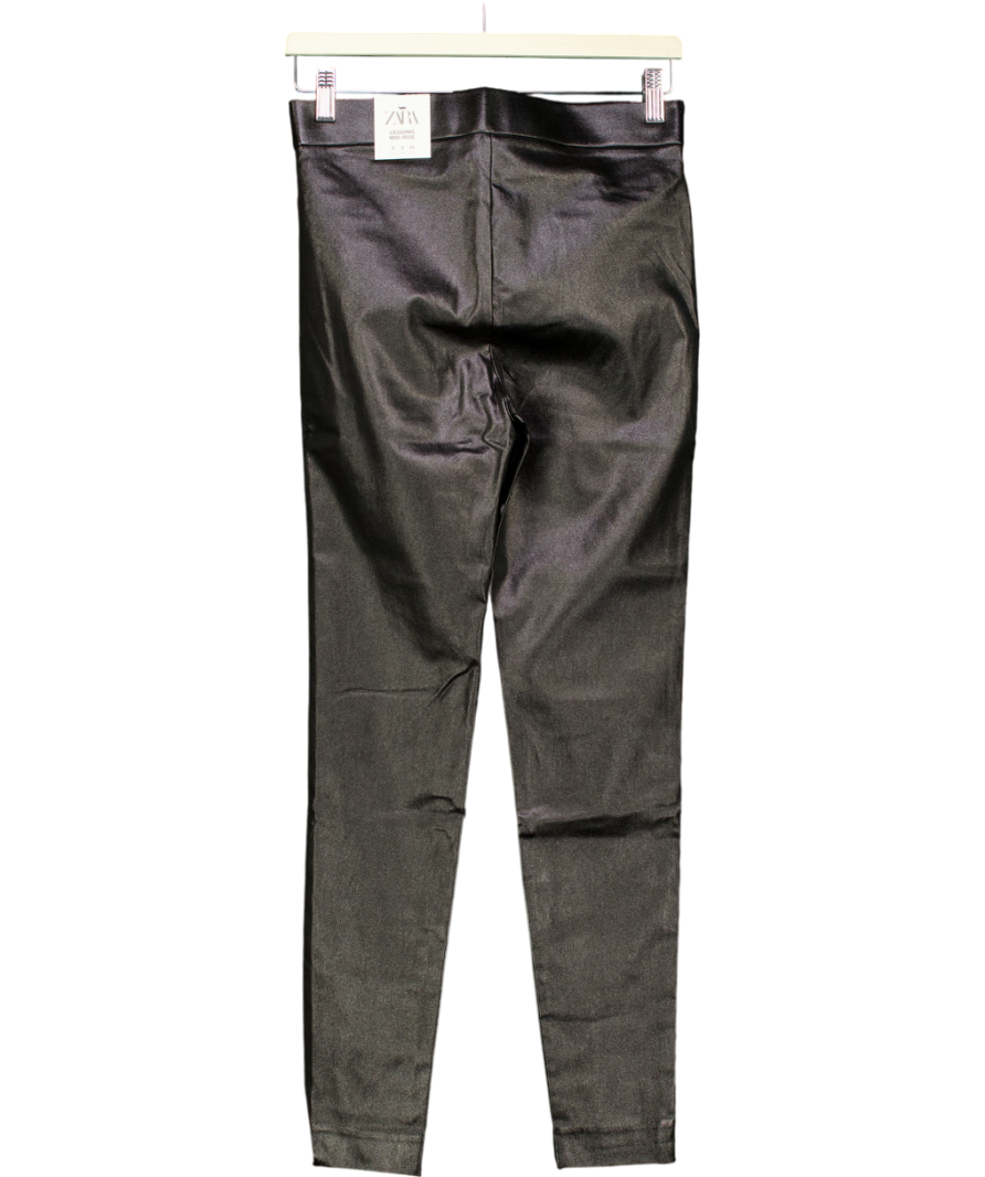 ZARA Black Mid Rise Legging UK S