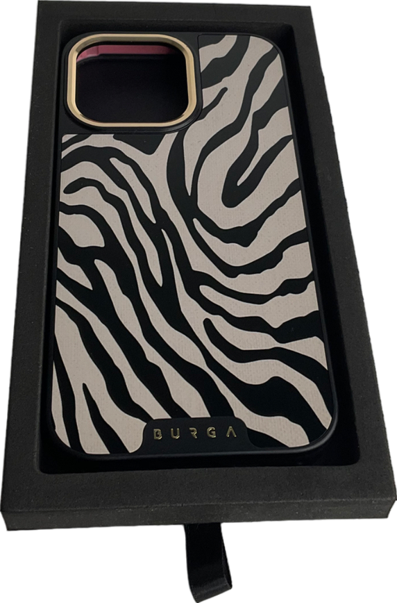 Burga White And Black Zebra Print Iphone 15 Pro max Case