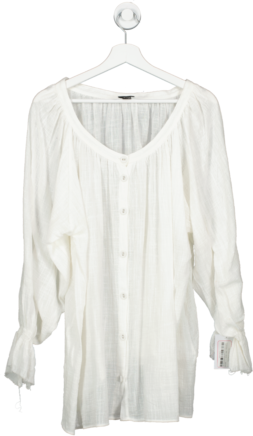 Vanessa Sposi White Cotton Button Front Mini Dress UK XS