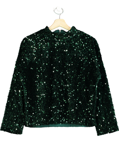 J.Mclaughlin Green Leeza Sequin Top UK M