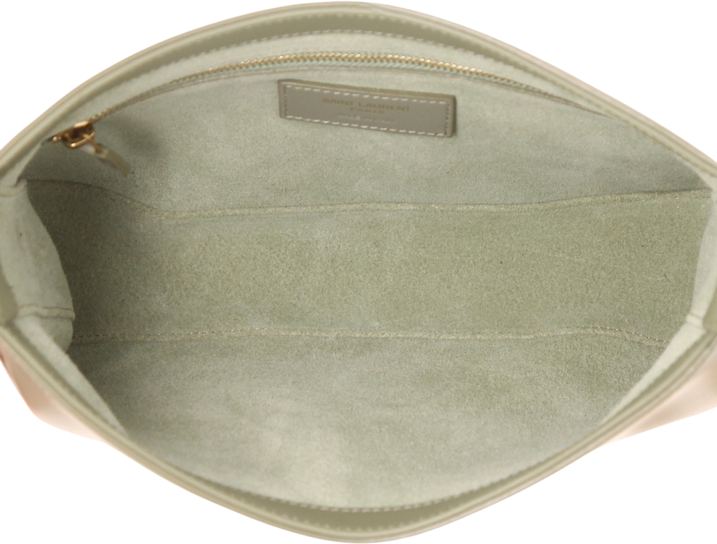 SAINT LAURENT Sage Green Leather Mini Le 5 À 7 Logo Shoulder Bag