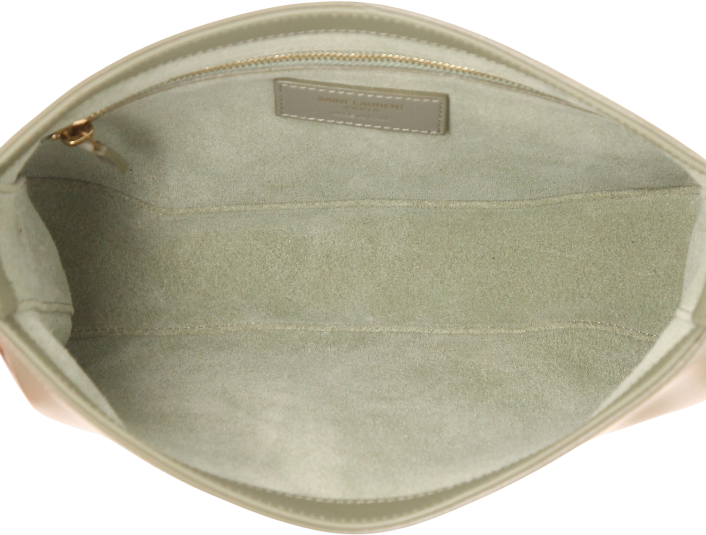 SAINT LAURENT Sage Green Leather Mini Le 5 À 7 Logo Shoulder Bag