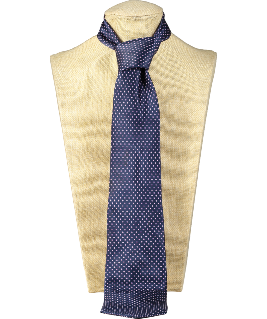 stefano ricci Luxury Handmade Navy Blue With Pink Patten 100% Silk Neck Tie