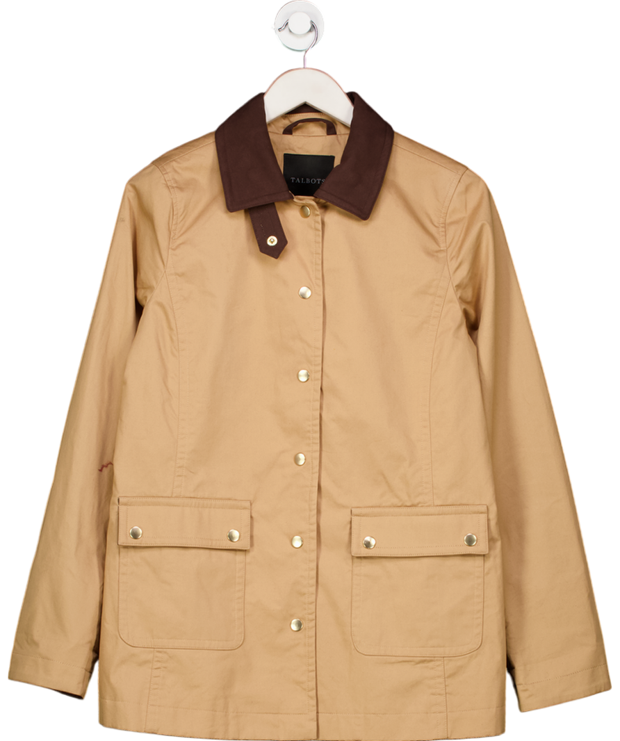 TALBOTS Beige Coated Cotton Barn Jacket UK M