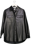 Club L Black Faux Leather Oversize Shirt / Dress UK 8