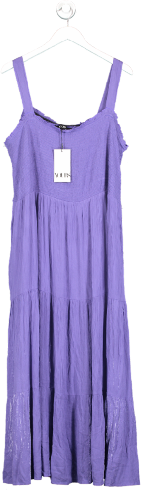 Yours Purple Smocked Top Maxi Dress UK 24
