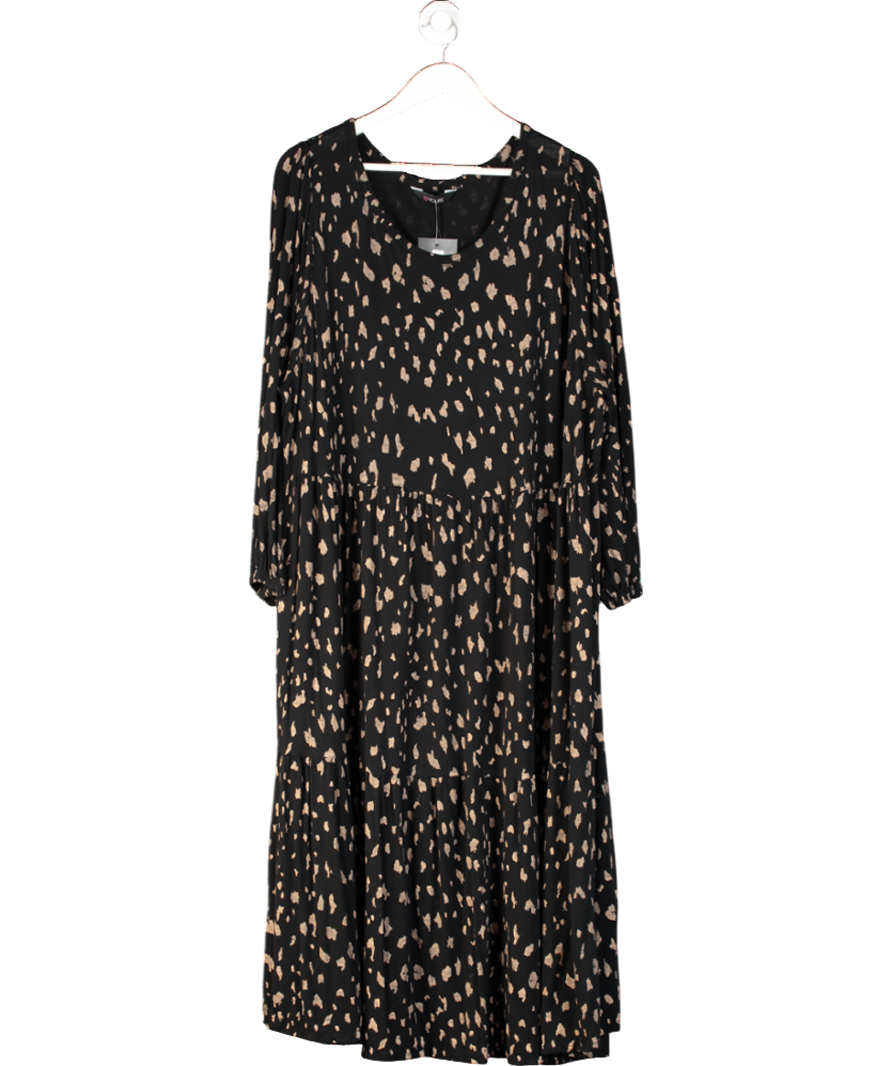 Yours Black Abstract Print Maxi Dress UK 26-28