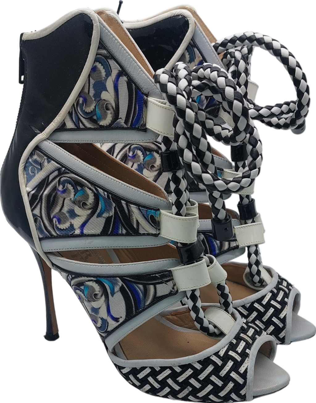 Vero Cuoio Black Monotone Heeled Sandals UK 2 EU 35 👠