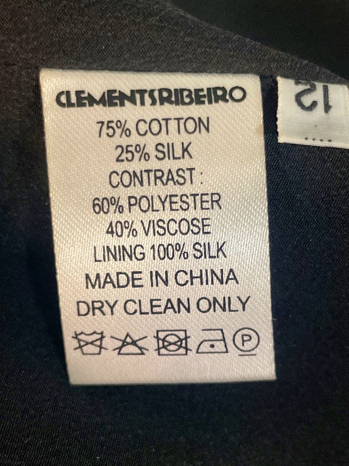 Clements Ribeiro Black Floral Dress UK 12