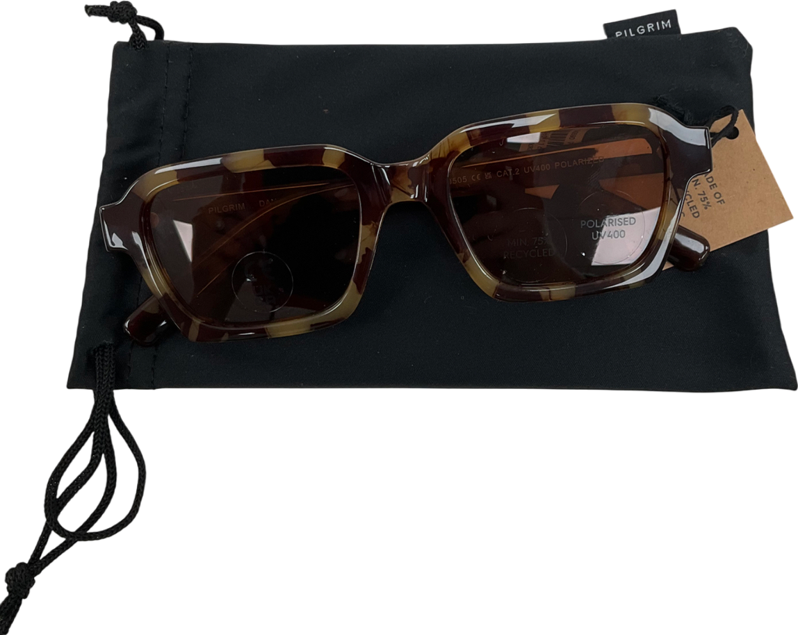 pilgrim Brown Tortoise Shell Design Sunglasses One Size