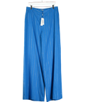 L'agence Blue Pilar Linen-blend Metallic Pinstripe Trousers UK 10