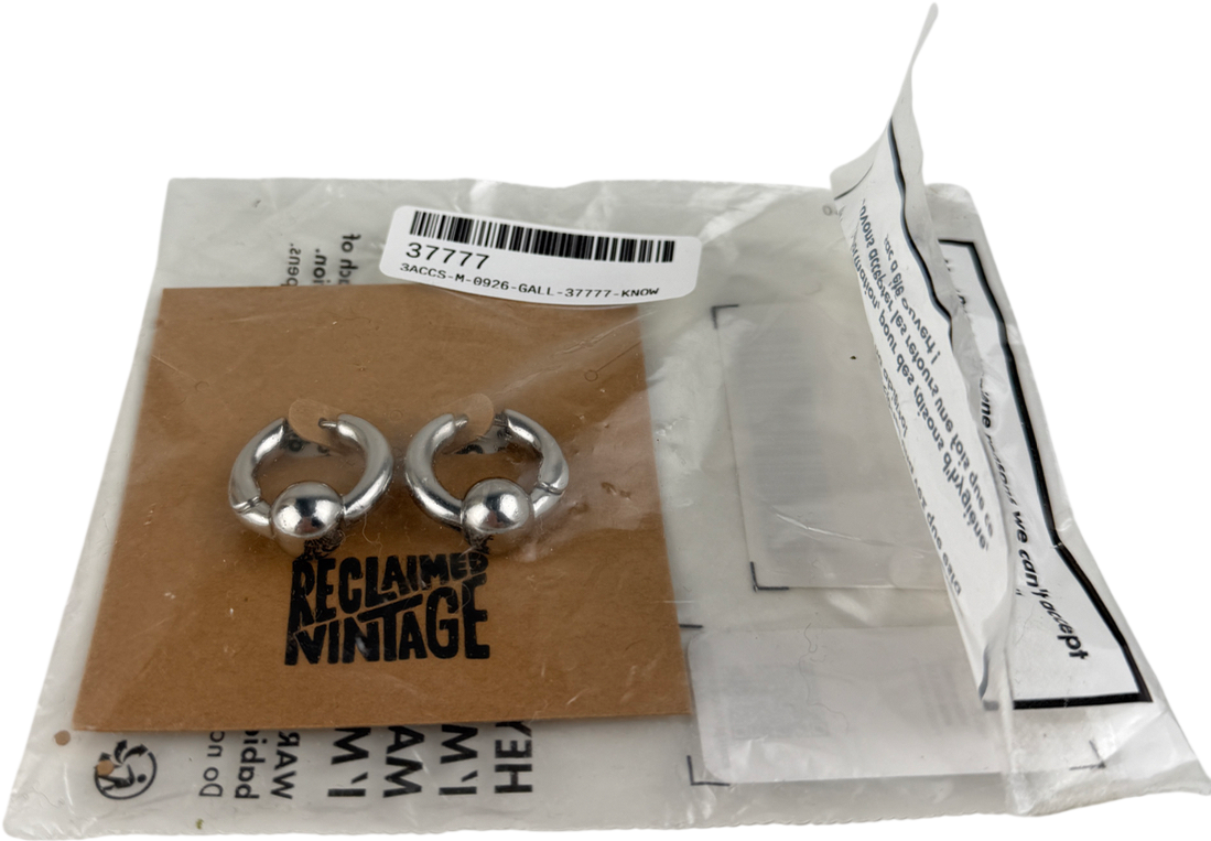 Reclaimed Vintage Metallic Unisex Hoop Earrings