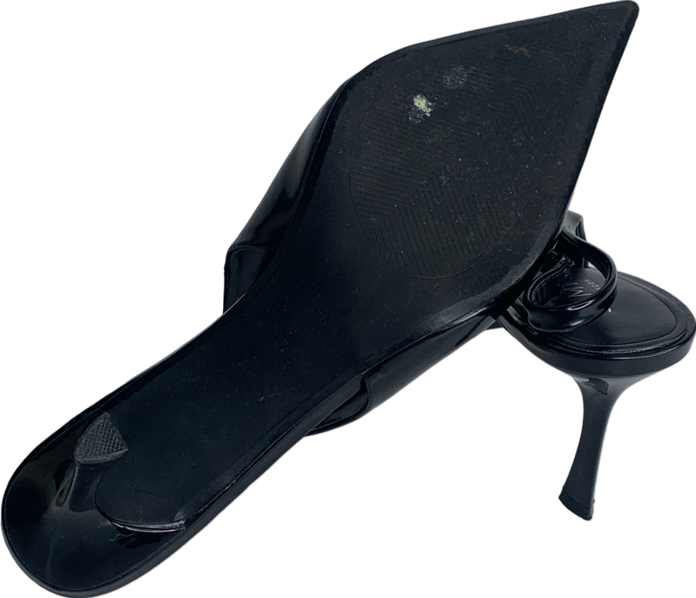 Simmi London Cecily Black Patent Low Sling Back Court Shoes UK 6 EU 39 👠