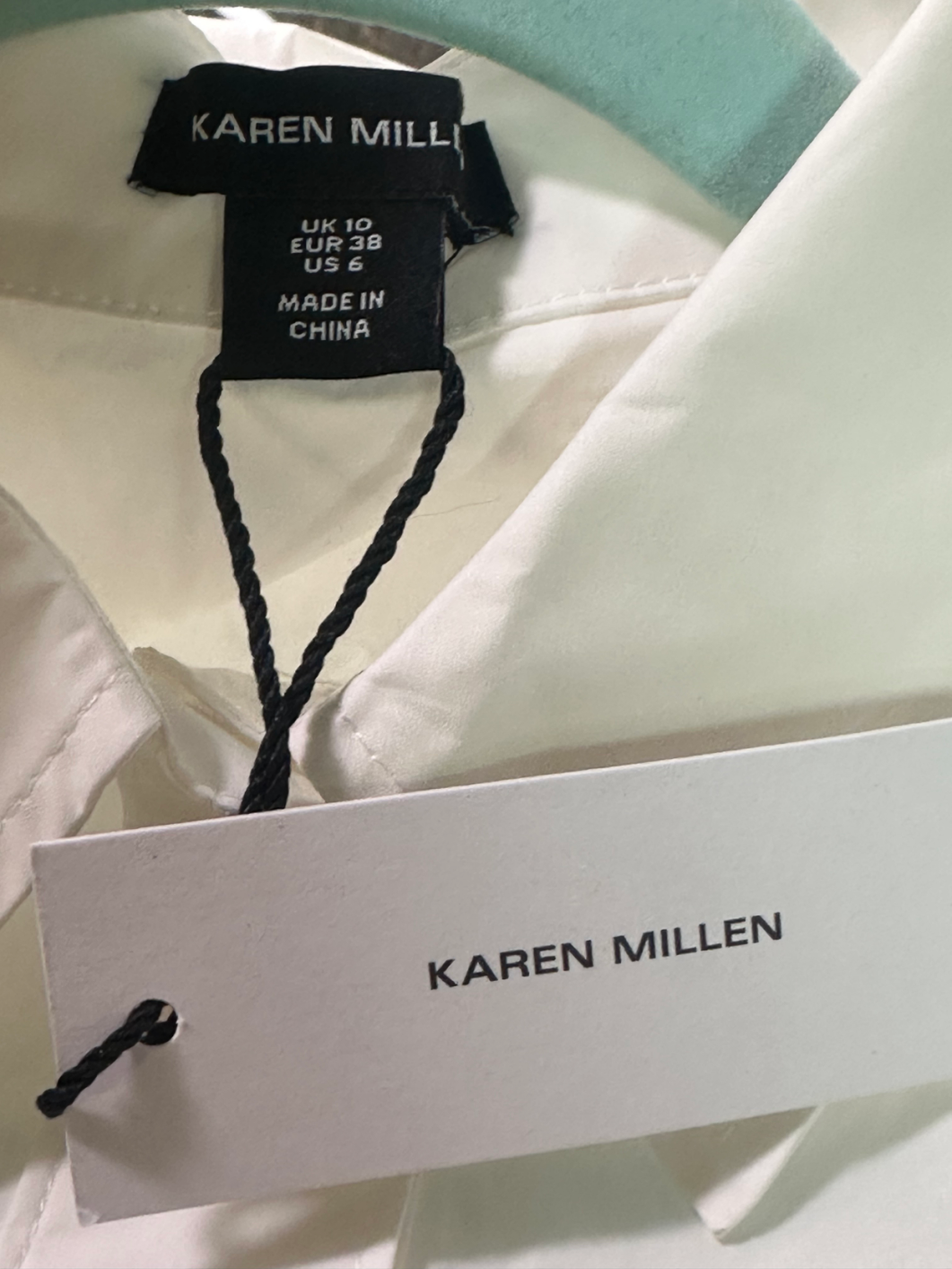 Karen Millen White The Founder Cotton Poplin Woven Shirt UK 10