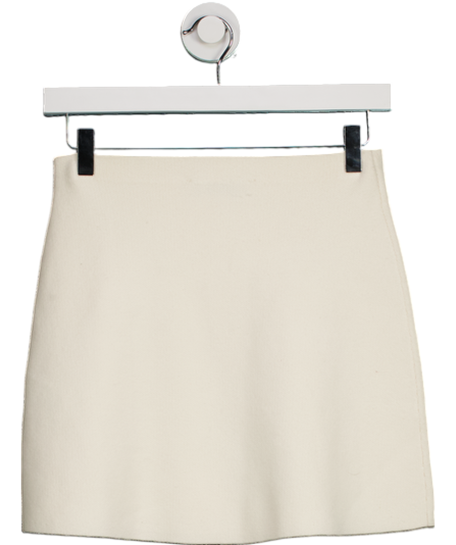 ZARA Ivory White Knit Mini Skirt UK S