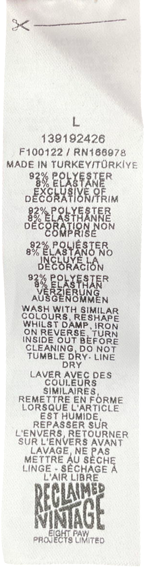 Reclaimed Vintage Beige Unisex Wide Leg Sports Jogger In Check Print & Long Sleeve Football Top UK L