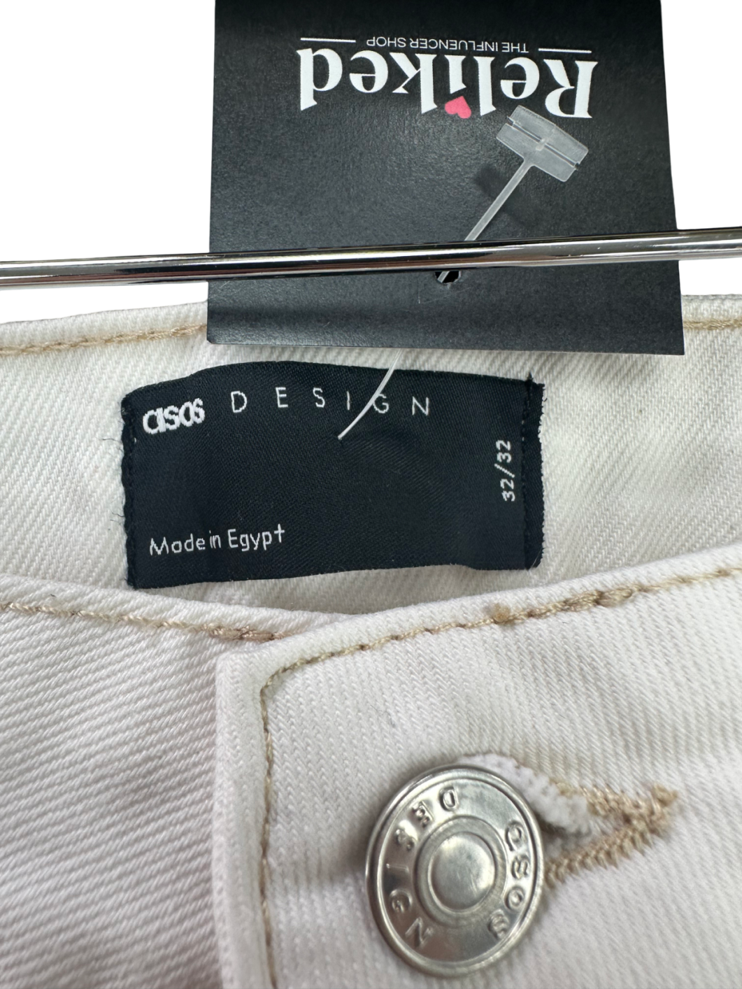 ASOS Cream Straight Leg Jean W32