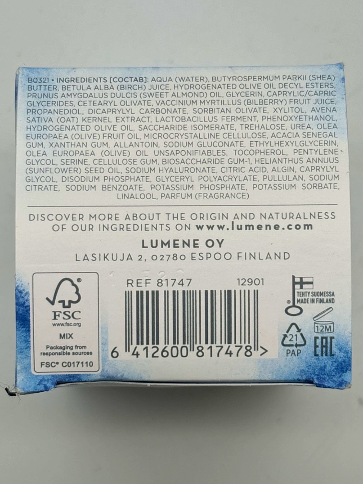 Lumene Nordic Hydra Hydration Recharge Overnight Cream 50ml