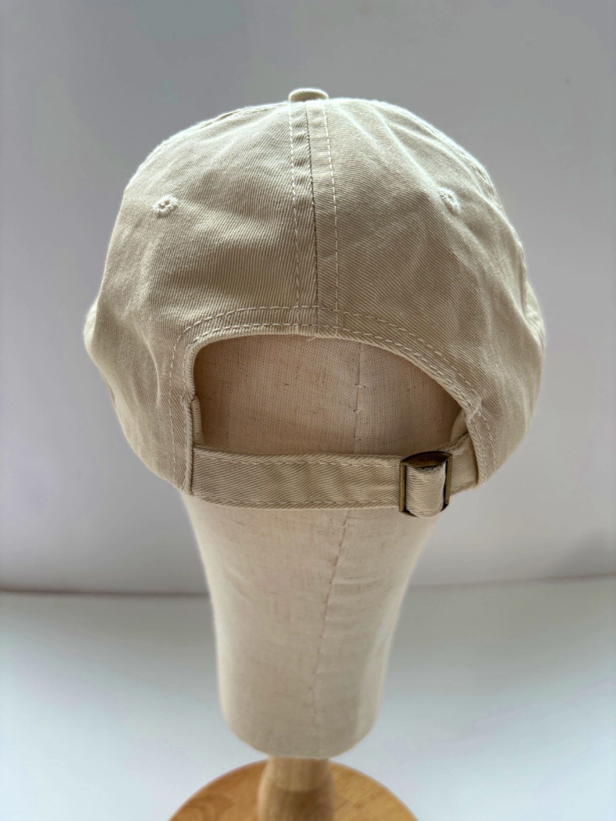 Another Version Beige Cotton Baseball Cap One Size