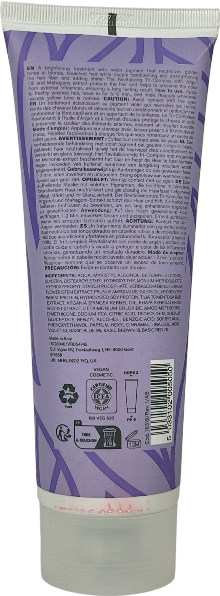 Wunderbar Vegan Sheer Silver Colour Protect Mask 250ml