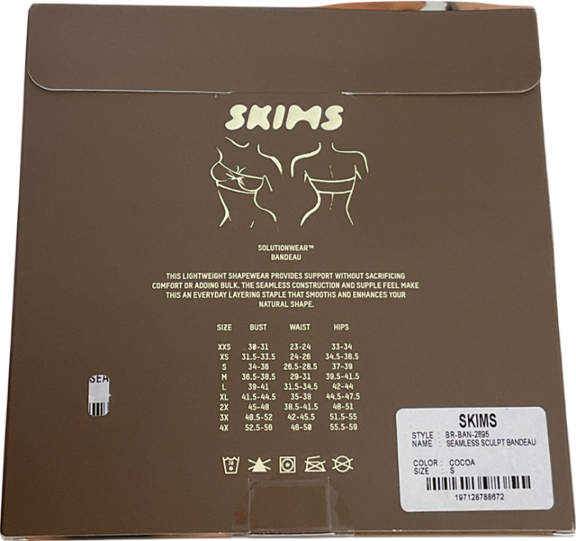 SKIMS Brown Seamless Sculpt Bandeau - Cocoa UK S