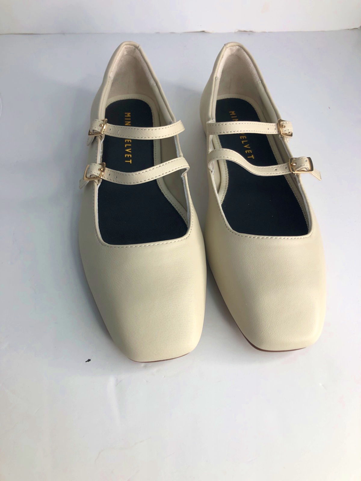 Mint Velvet Cream Leather Ballet Pumps UK 5 EU 38
