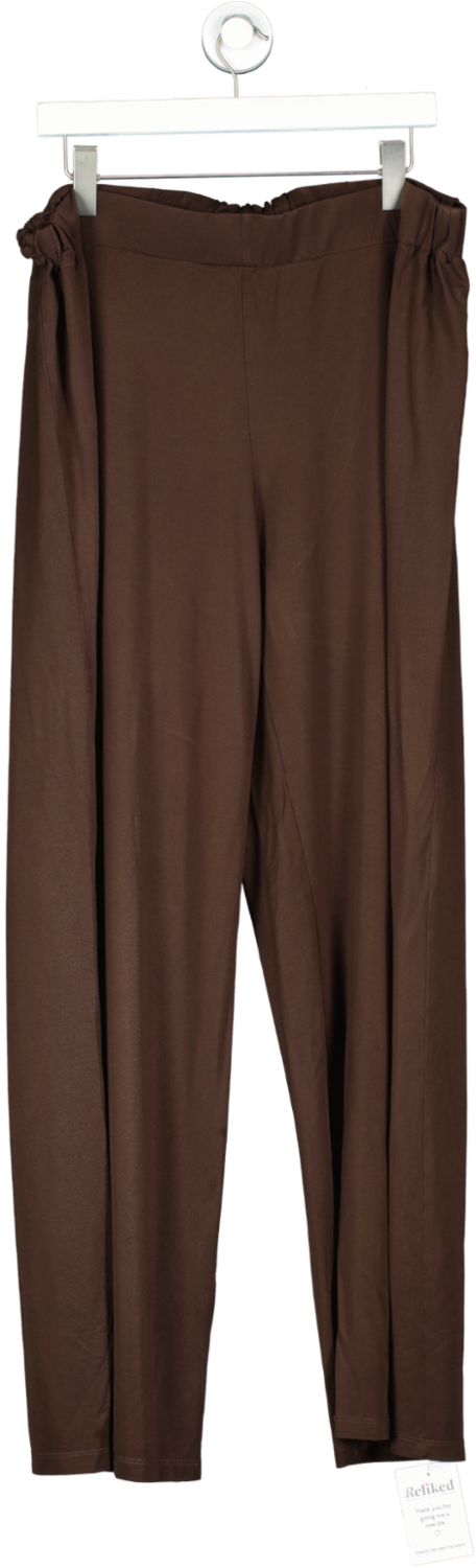 ulla popken Brown Electric Waist Trousers UK 22