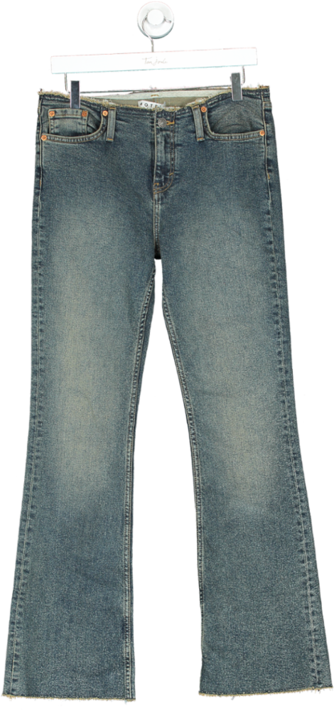 Motel Denim Blue Flared Jeans UK W31