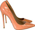 House of CB Orange Paris 5" Tan Patent Leather Pointy Toe Heels UK 4 EU 37 👠
